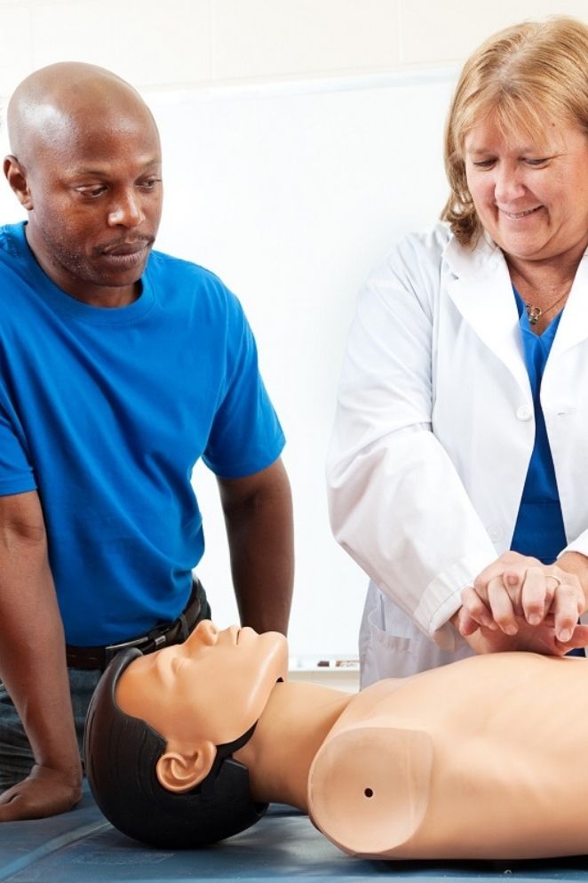 Adult education students learn CPR