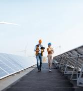 Engineers on a solar power plant 