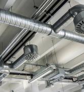 Air conditioning on the ceiling of an industrial building